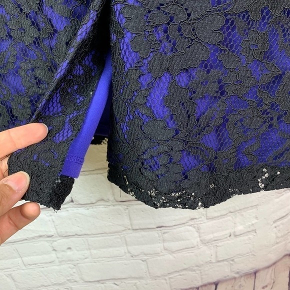 𝅺KOHL’S Simply Vera Blue/Purple & Black Lace Dress 2P - Picture 6 of 11